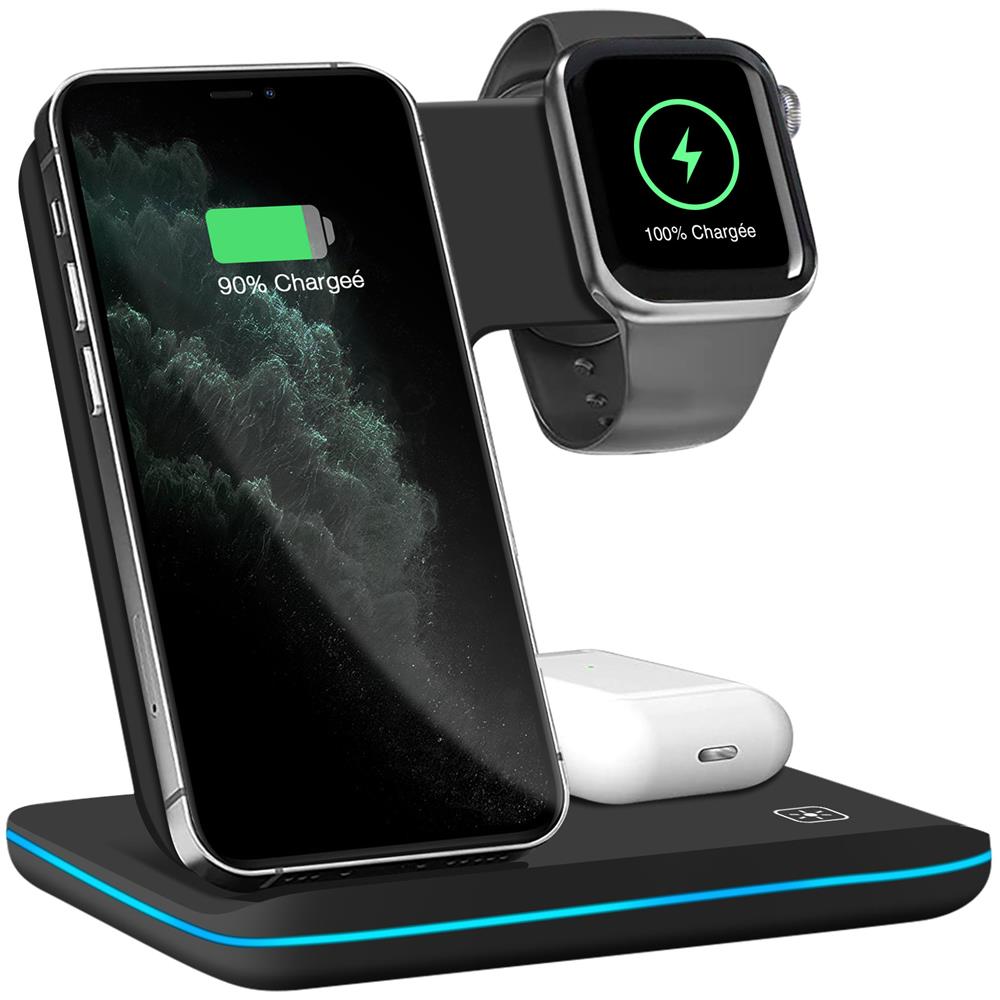 Docking Station Qi Per Iphone, Apple Watch, Airpods Design Verticale Nera - Foto 1