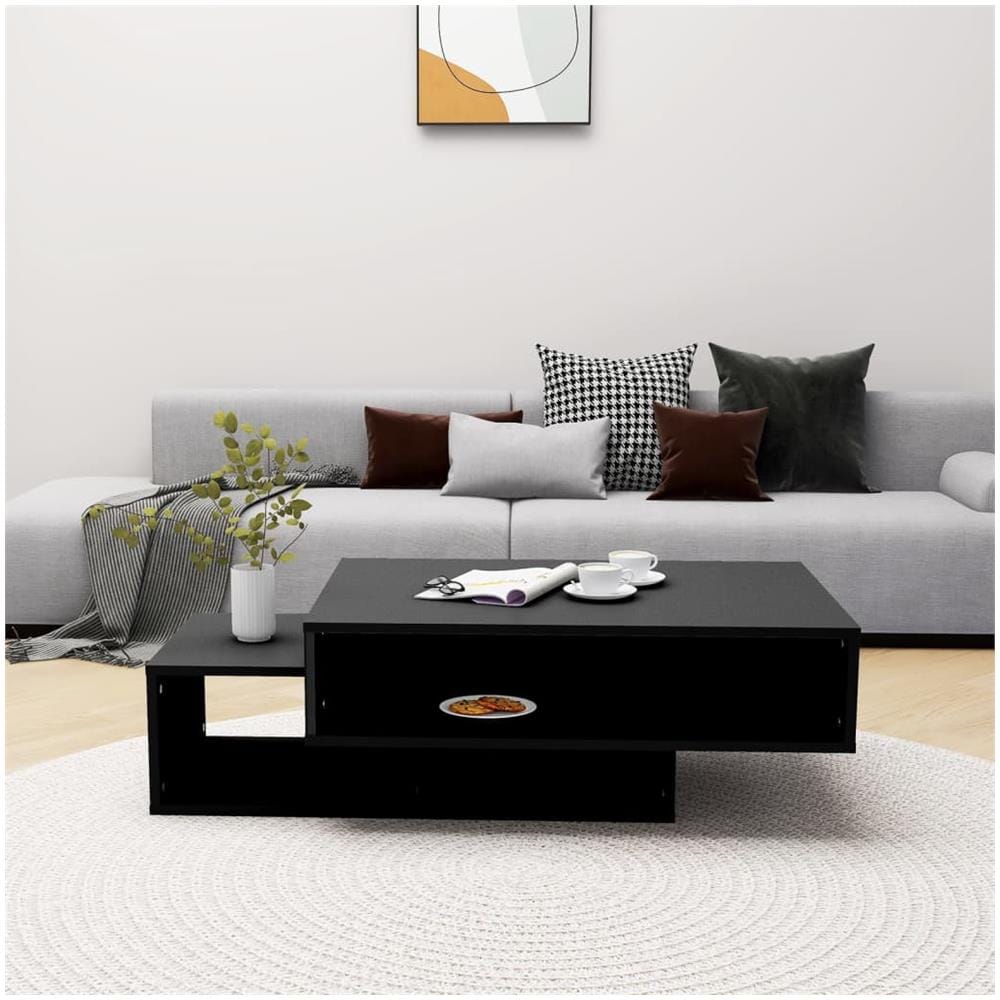 Tavolino da Salotto Nero 105x55x32 cm in Truciolato - Foto 3