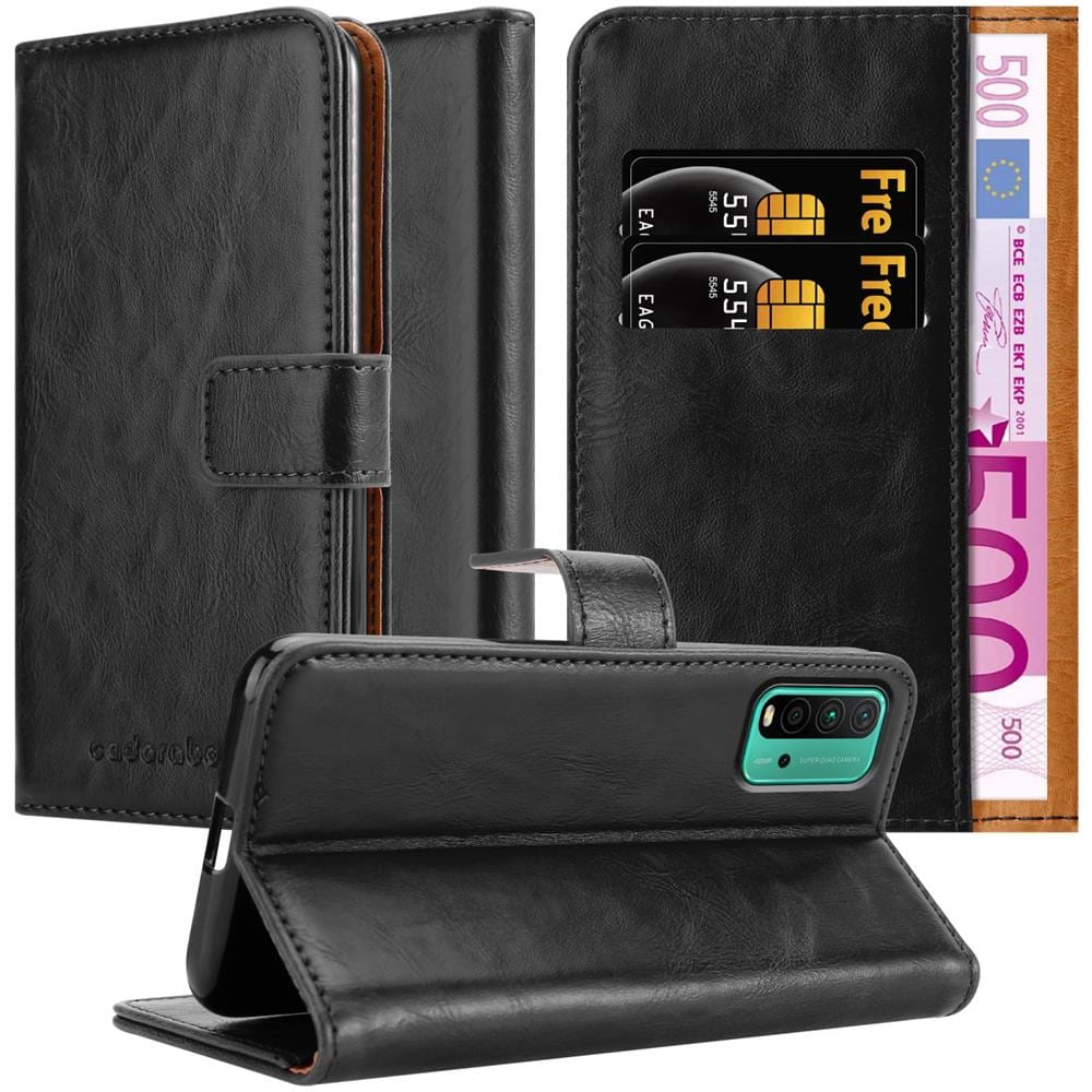 Custodia Compatibile Con Xiaomi Redmi 9t / Poco M3 In Nero Grafite - Coperchio Protettiva Con Chiusura Magnetica, Funzione Stand E Tasca Per Le Carte - Foto 1