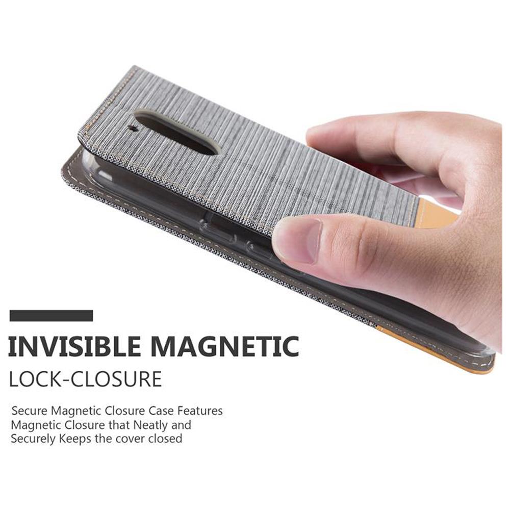 Custodia Compatibile Con Motorola Moto G4 Plus In Grigio Chiaro Marrone - Coperchio Protettiva Con Chiusura Magnetica, Funzione Stand E Tasca Per Le Carte - Foto 7