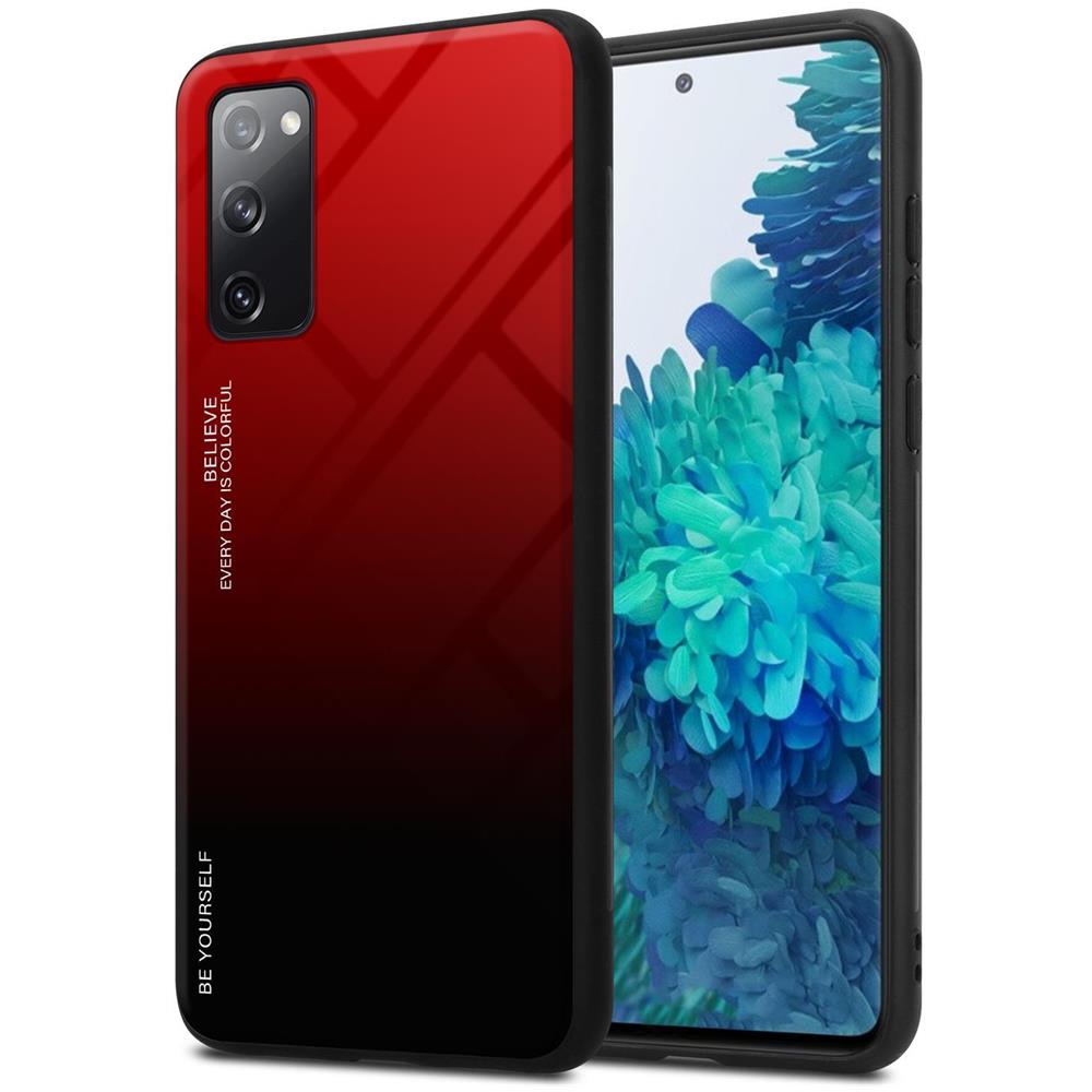 Custodia Compatibile Con Samsung Galaxy S20 Fe In Rosso - Nero - Coperchio Protettivo Bicolore In Vetro Temperato E Silicone Tpu - Foto 1