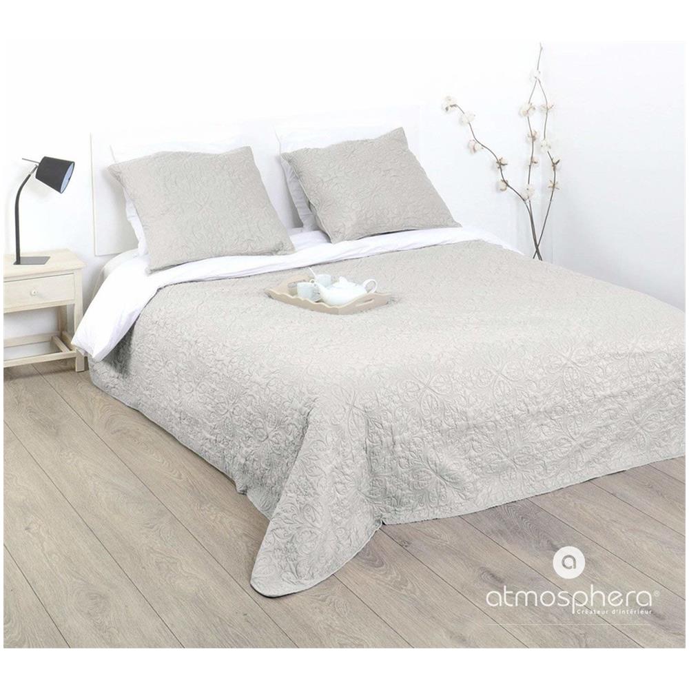 Copriletto Trapuntato Con 2 Cuscini, Grigio Chiaro, - Foto 2
