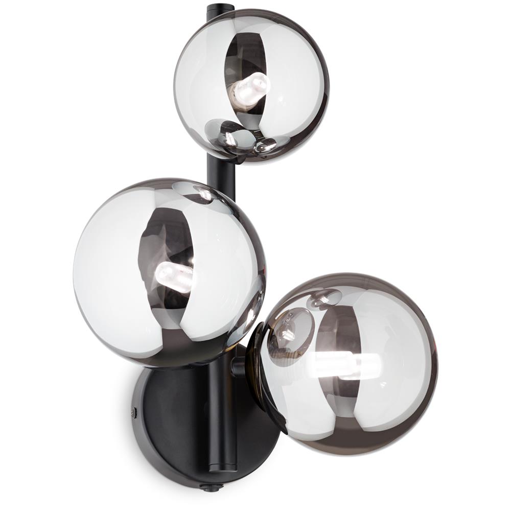 Perlage Ap3 Nero Lampada Applique - Ideal Lux 271439 - Foto 1