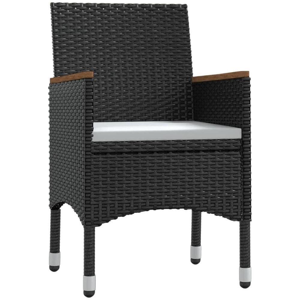 Set Mobili Da Pranzo Per Giardino 5 Pz Con Cuscini Nero - Foto 3