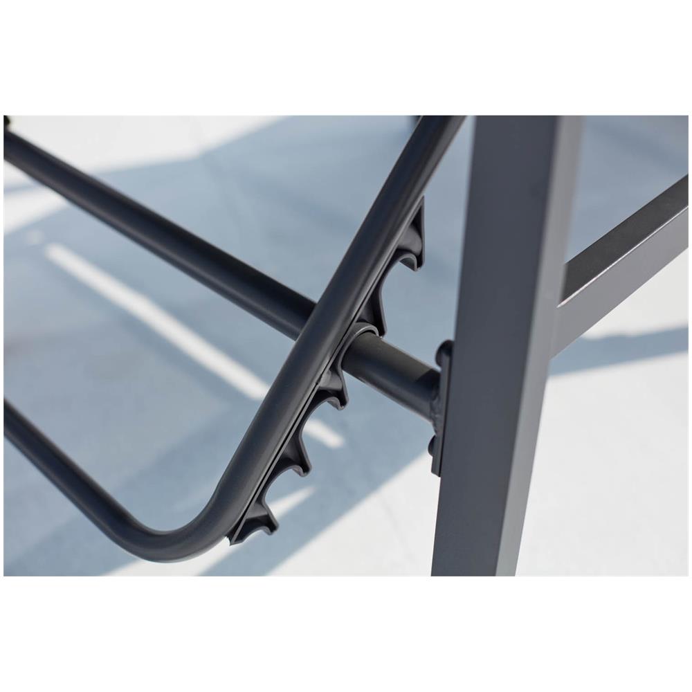 Set Di 2 Sdraio In Alluminio Grigio Scuro E Nero Bari - Foto 2