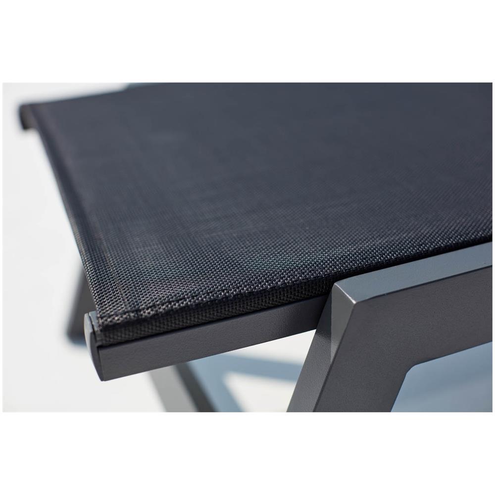 Set Di 2 Sdraio In Alluminio Grigio Scuro E Nero Bari - Foto 8
