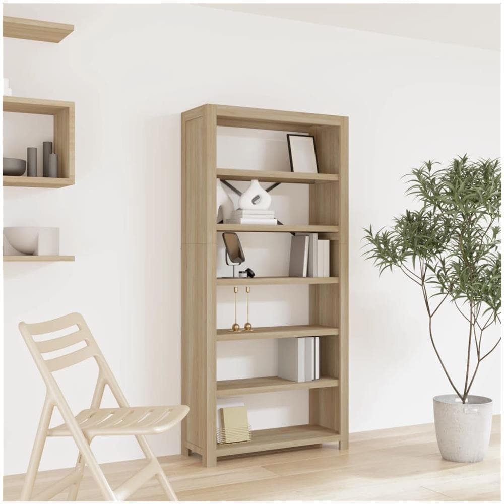 Libreria A 6 Ripiani 80x30x170 Cm In Legno Massello Di Acacia - Foto 1
