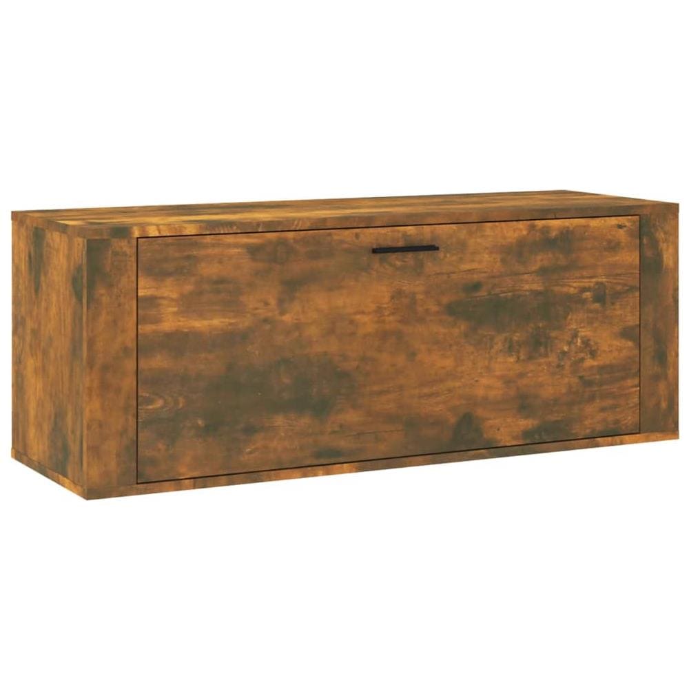 Scarpiera A Muro Rovere Fumo 100x35x38cm In Legno Multistrato - Foto 2