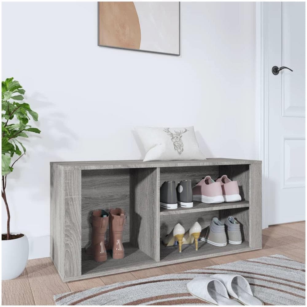 Scarpiera Grigio Sonoma 100x35x45 Cm In Legno Multistrato - Foto 1