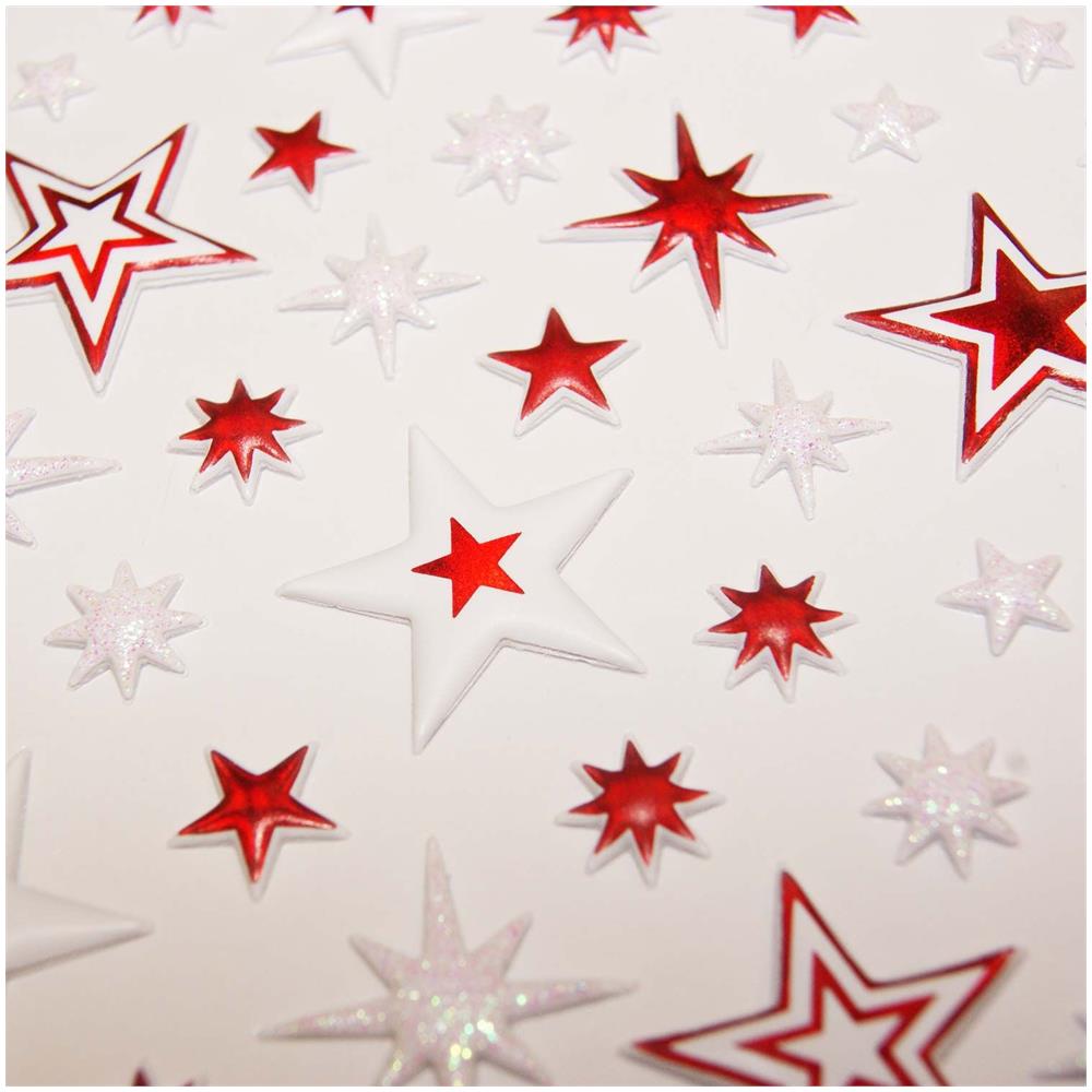 Adesivi 3d In Schiuma - Stelle Rosse E Bianche - Foto 1