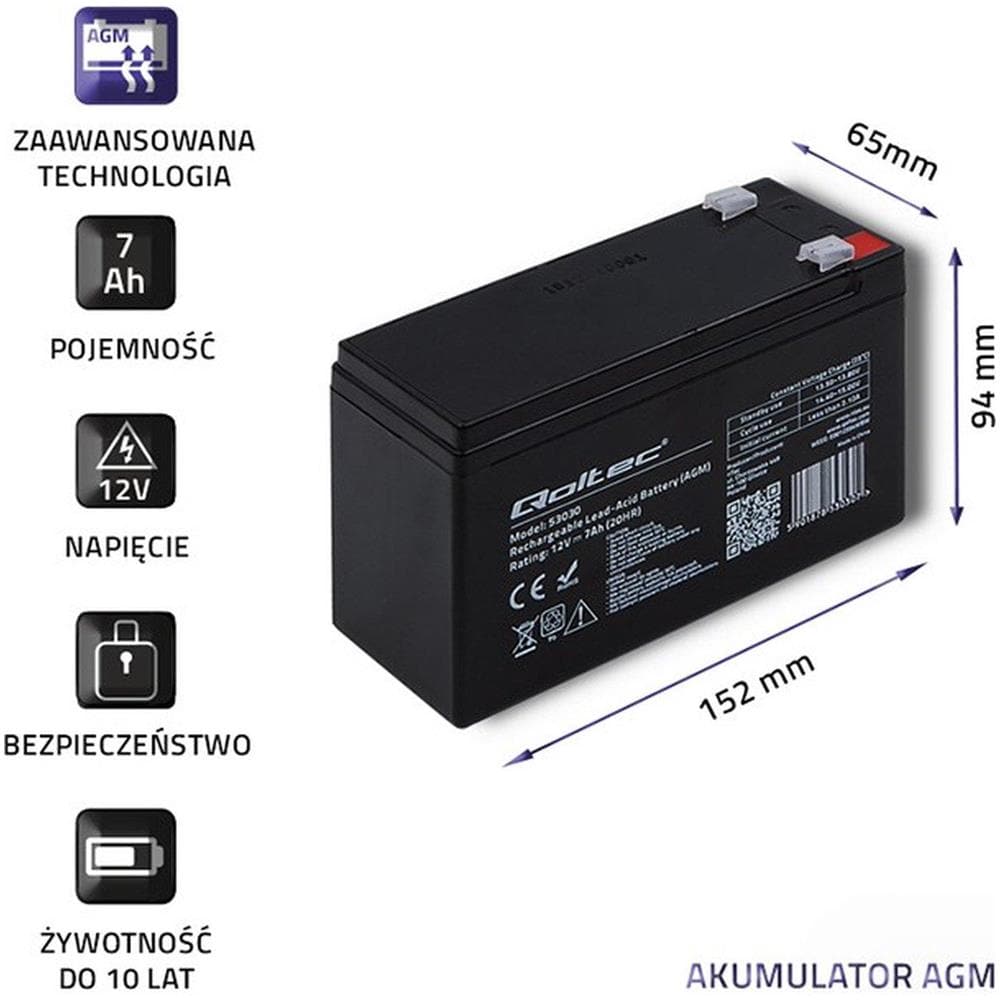 Batteria 53030 Agm | 12v | 7 Ah | Massimo 105a - Foto 2