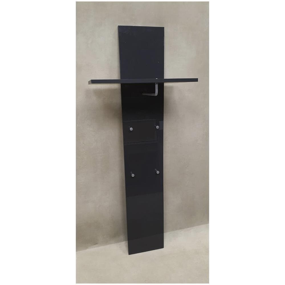 Mobile Da Ingresso Omer, Entratina Moderna Multifunzione, Armadietto Multiuso Per Atrio, 100% Made In Italy, Cm 50x27h140, Antracite Lucido - Foto 1