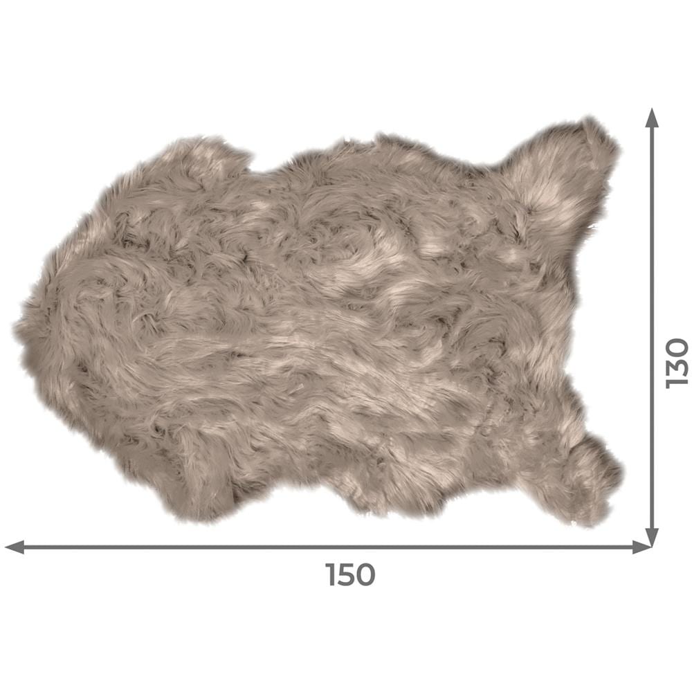 Tappeto Peloso In Pelliccia Ecologica Sagomato Modello Stoccolma Varie Misure 130x150cm Tortora - Foto 5