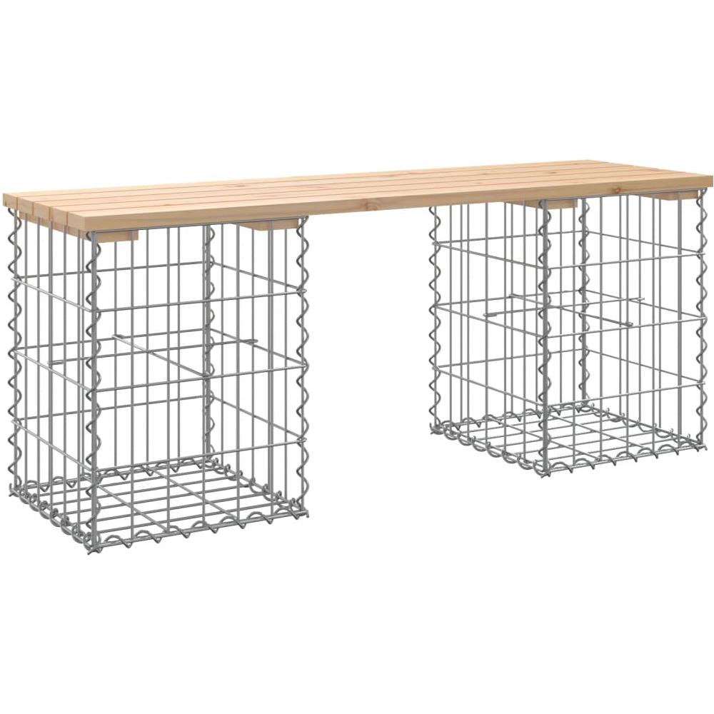 Panca Giardino Design Gabbione 103x31x42 cm Legno Massello Pino - Foto 2