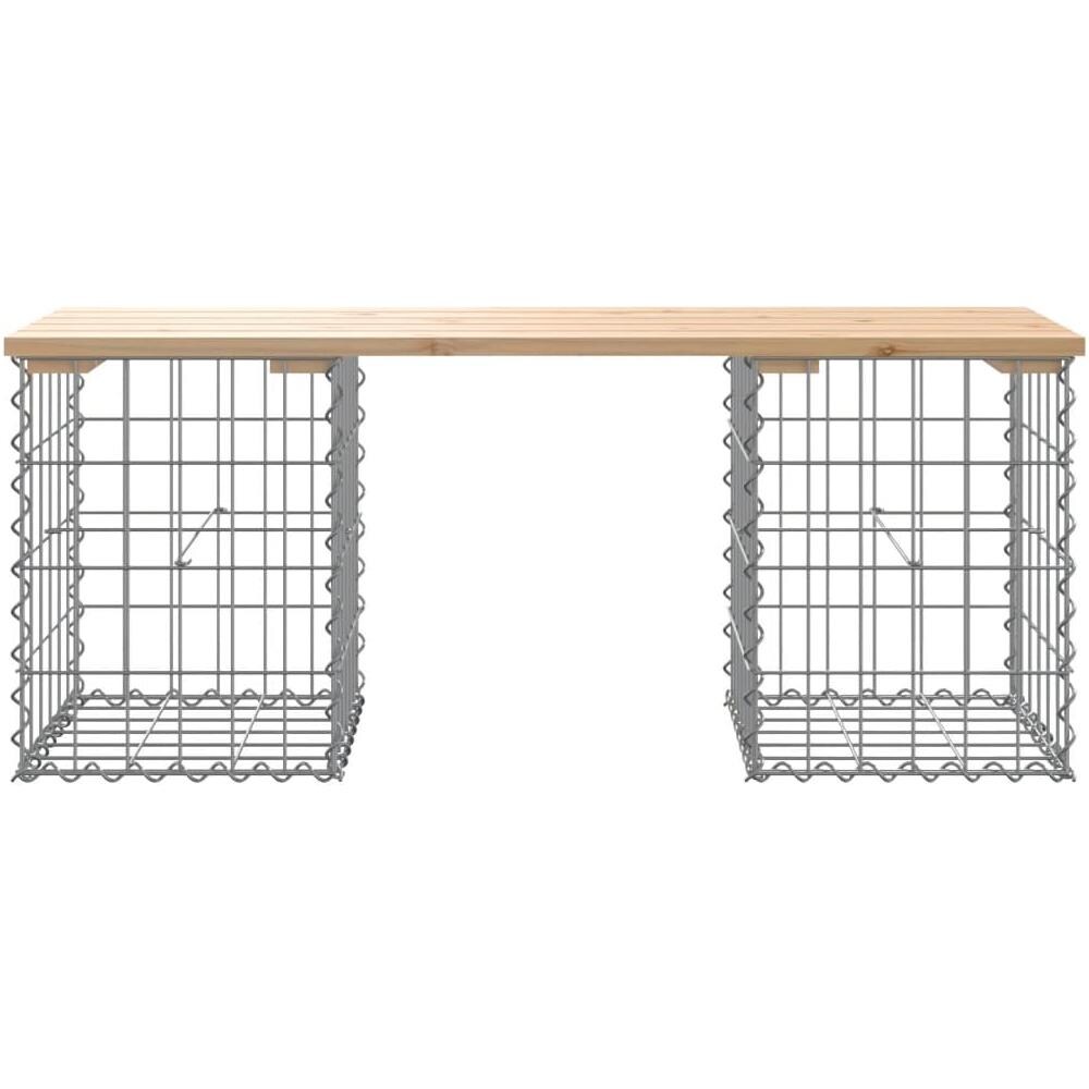 Panca Giardino Design Gabbione 103x31x42 cm Legno Massello Pino - Foto 3