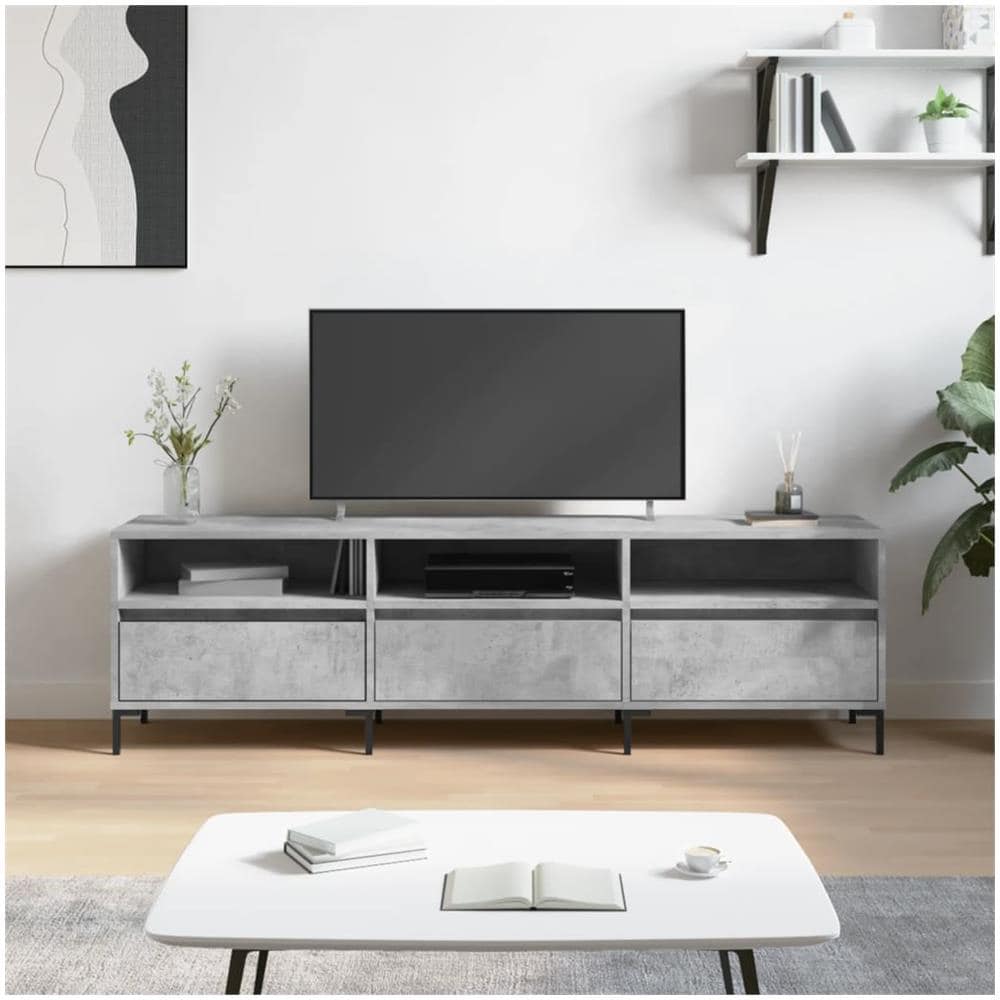 Mobile Tv Grigio Cemento 150x30x44,5 Cm Legno Multistrato - Foto 1