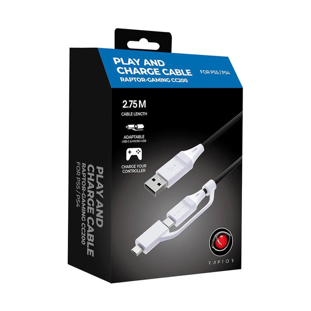 Cavo Di Ricarica E Gioco Cc200 Usb-c Bianco 2,75 M Per Ps5, Xbox Serie X |s, Nintendo Switch E Dispositivi Mobili - Foto 1