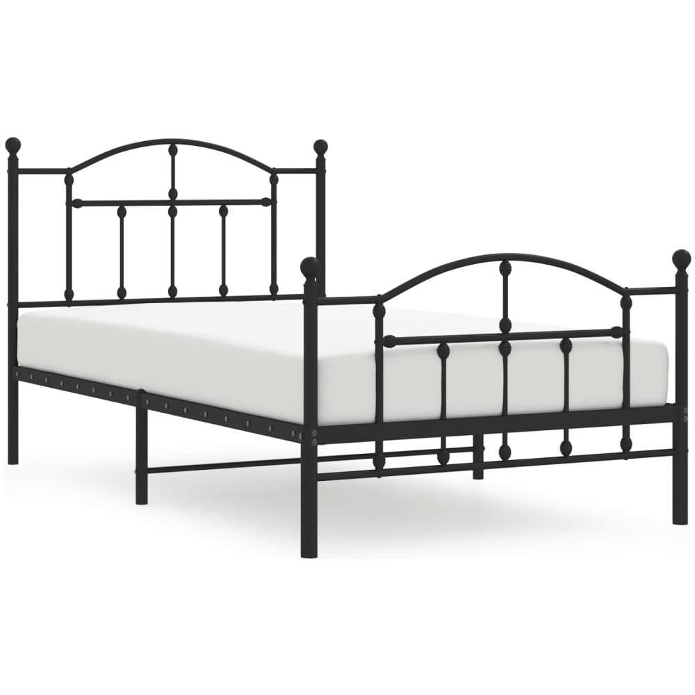 Giroletto Con Testiera E Pediera Metallo Nero 100x190 Cm - Foto 2