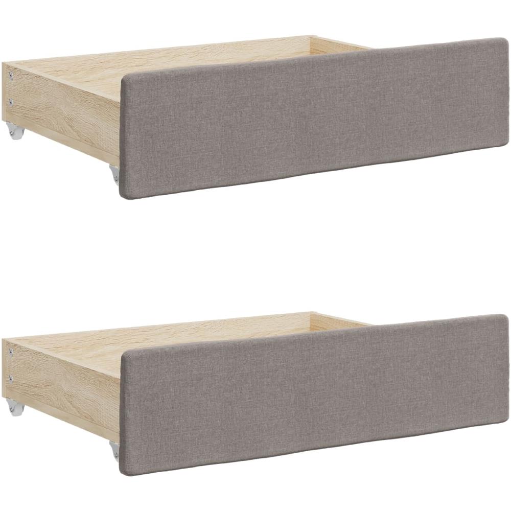 Divano Letto Estraibile Con Cassetti Tortora 100x200 Cm Tessuto - Foto 8