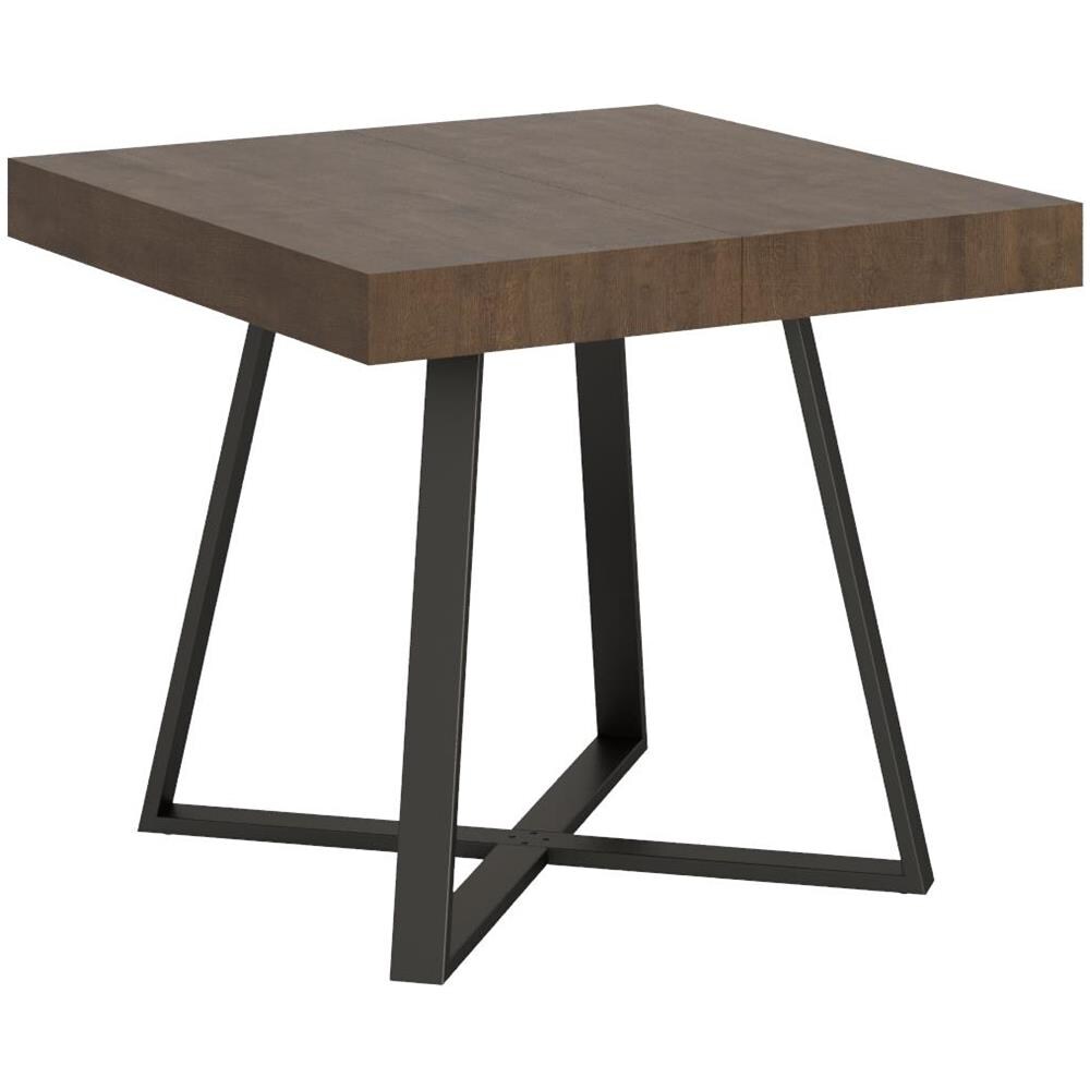 Tavolo allungabile 90x90/194 cm Abbraccio noce gambe antracite - Foto 1