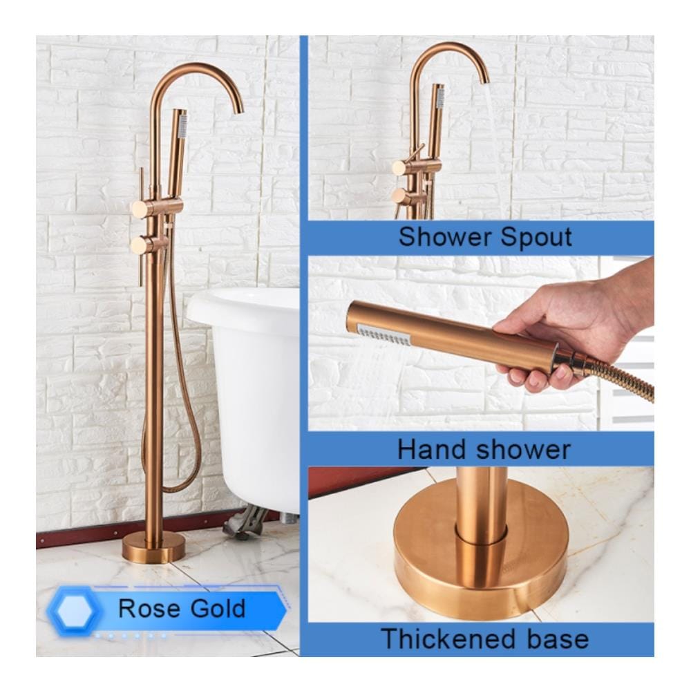 Rubinetto per vasca da bagno indipendente, Blackswan, tipo M51.2, modello oro rosa, misura 118 cm - Foto 2