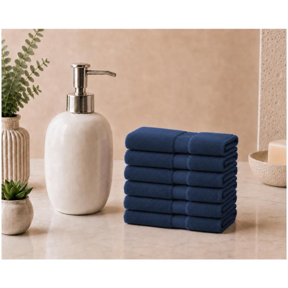 Set 6 Lavette 33x33 cm in Spugna di Cotone - ESTATE BLUE /BLU SCURO - Foto 1