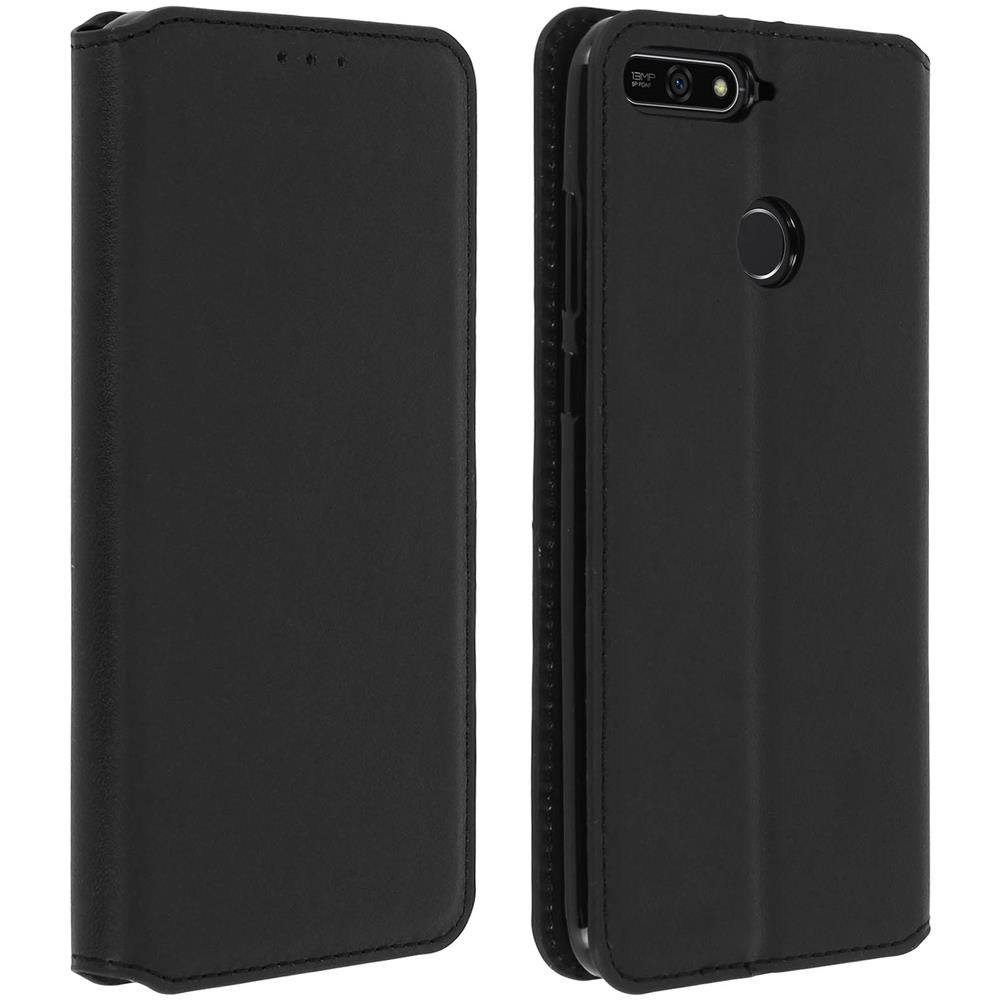 Custodia A Libro Honor 7a / Huawei Y6 2018 Portacarte Funzione Supporto Nero - Foto 2