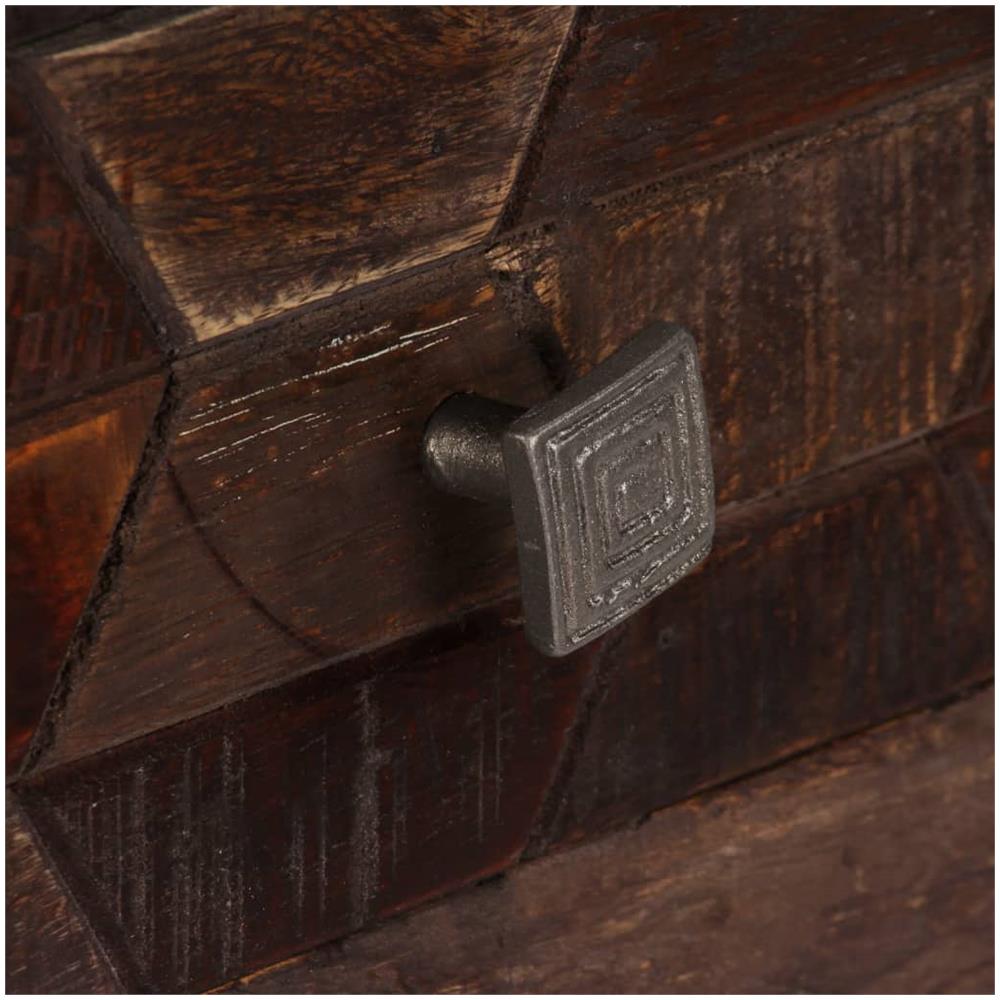 Tavolino Da Caffè In Legno Massello Di Recupero 100x60x35 Cm - Foto 2