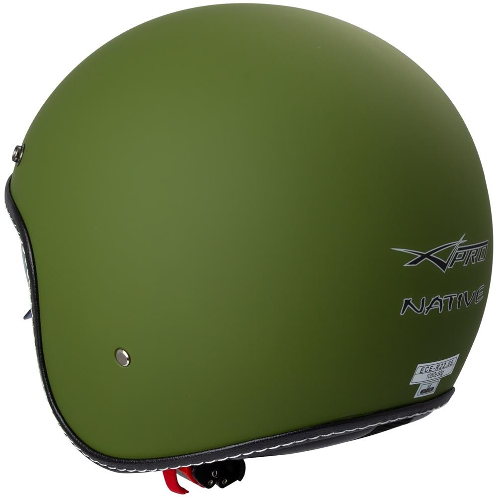 Casco Moto Jet Cafe Racer Omologato Ece 22-05 Parasole Scooter Verde Opaco S - Foto 2