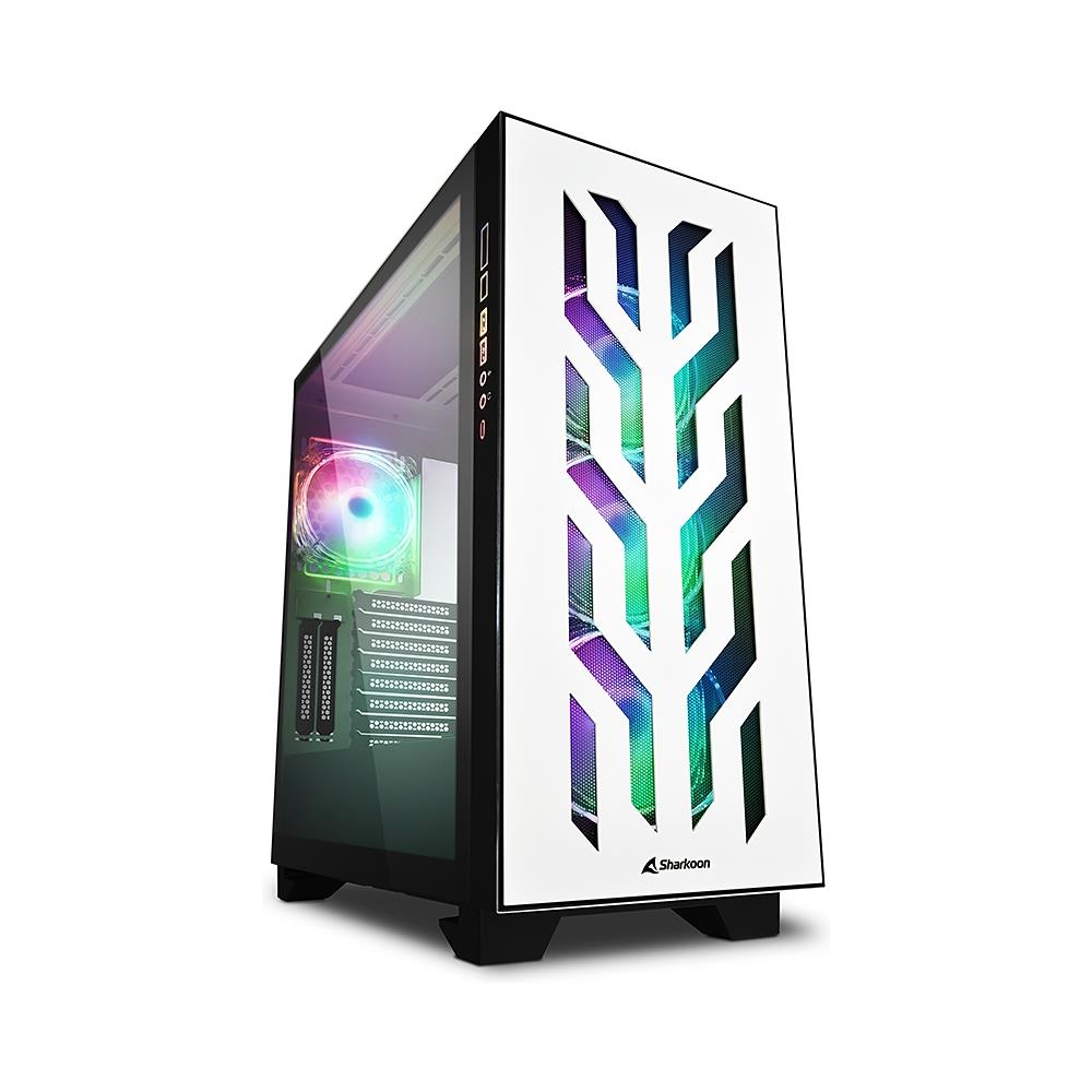 Case RELITE SHARK CA300T Midi-Tower Mini-ITX, Micro-ATX, ATX, E-ATX 1 Porta USB 3.1 Colore Bianco (Finestrato)  - Foto 1
