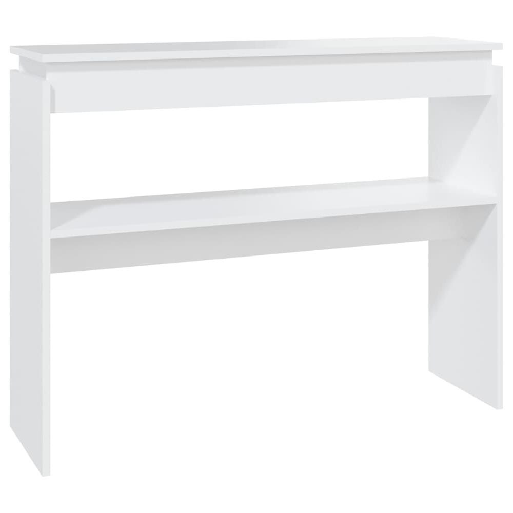 Tavolino Consolle Bianco 102x30x80 cm in Legno Multistrato - Foto 2
