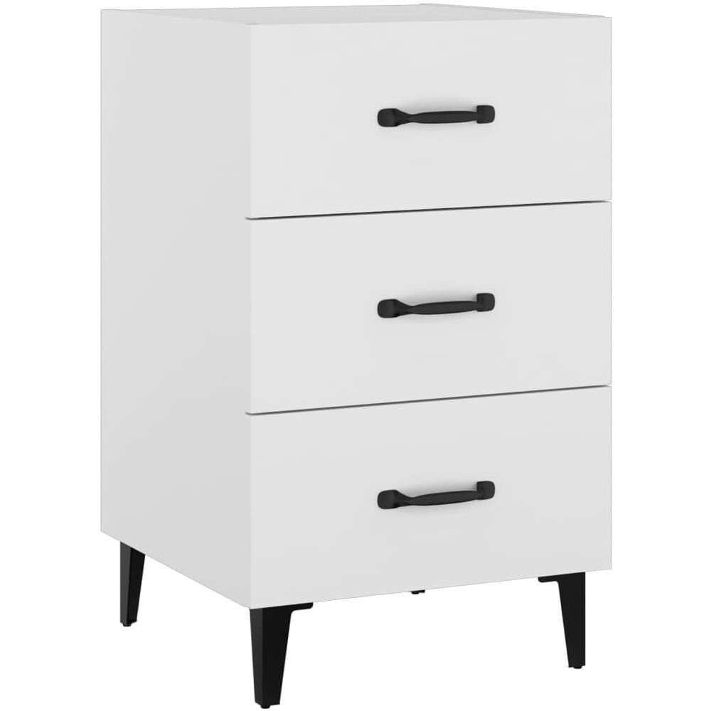 Comodino Bianco 40x40x66 Cm In Legno Multistrato - Foto 1