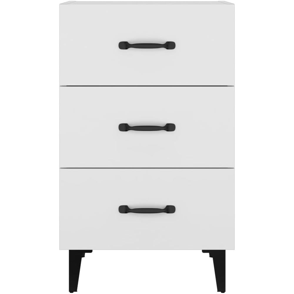 Comodino Bianco 40x40x66 Cm In Legno Multistrato - Foto 2