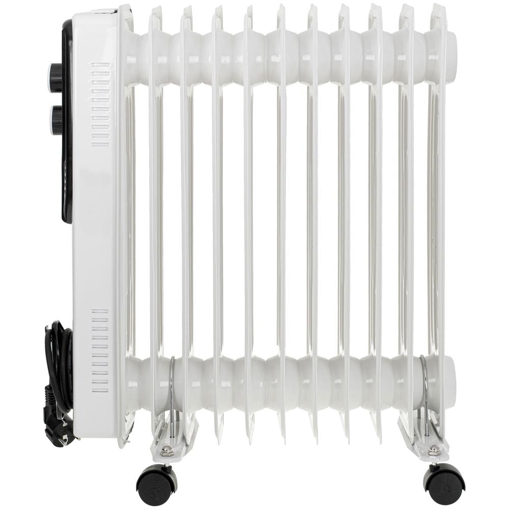Radiatore Ad Olio Elettrico 11 Elementi 3 Livelli Di Potenza Termostato 2500w Colore Bianco - Foto 2