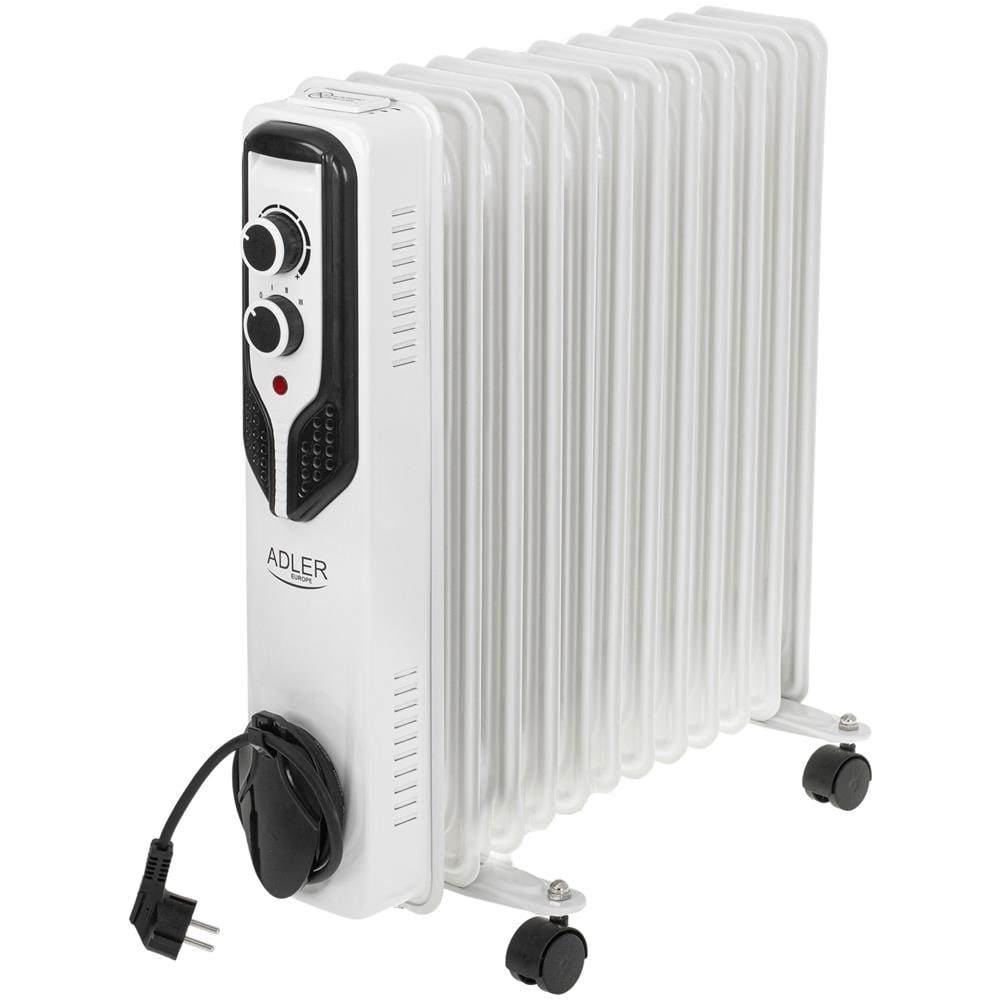 Radiatore Ad Olio Elettrico 11 Elementi 3 Livelli Di Potenza Termostato 2500w Colore Bianco - Foto 1