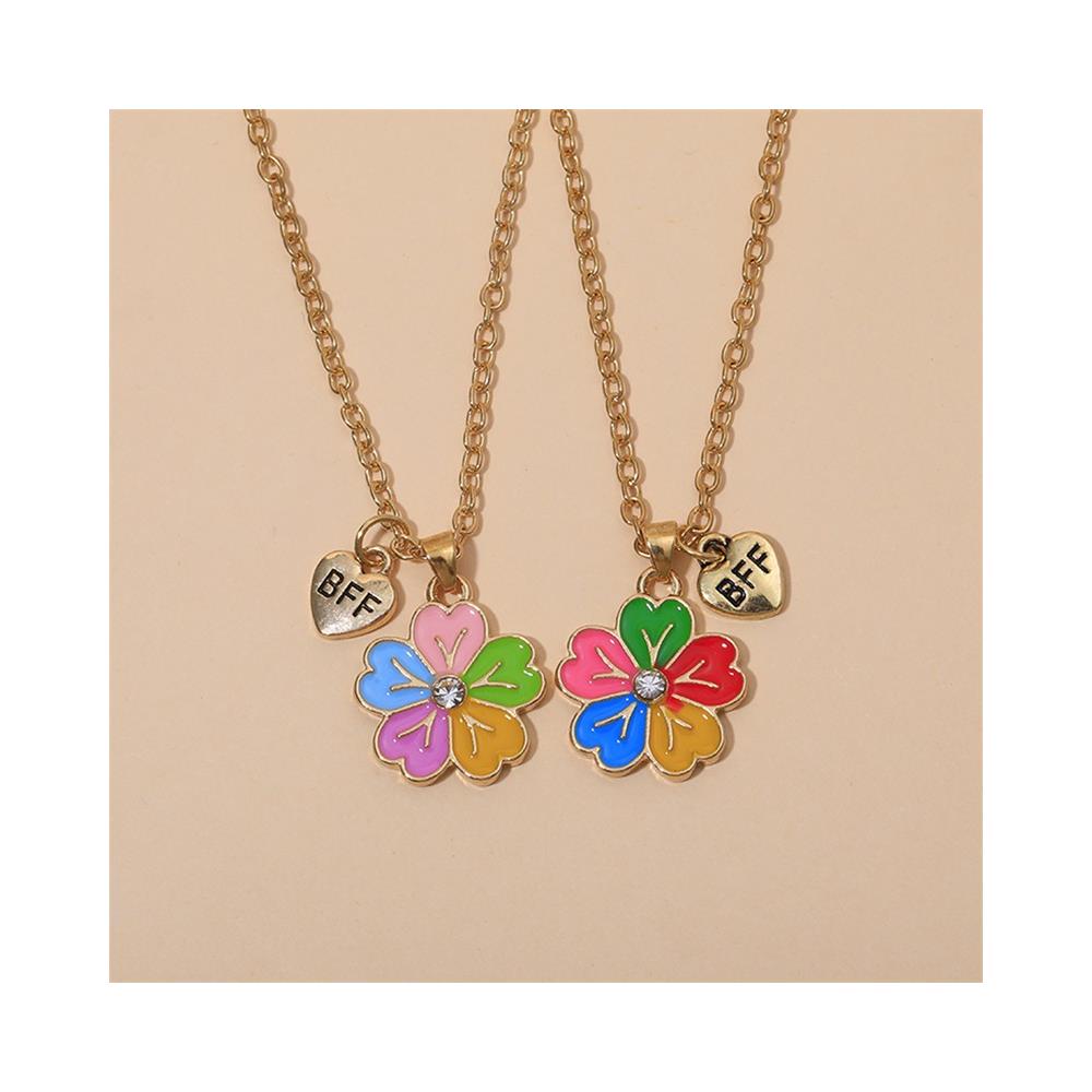 Collana Con Pendente A Petalo Di Fiore Multicolore - Foto 2