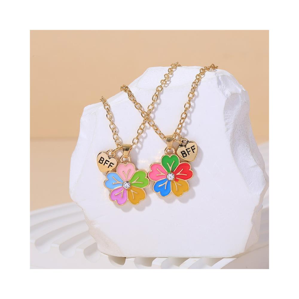 Collana Con Pendente A Petalo Di Fiore Multicolore - Foto 4