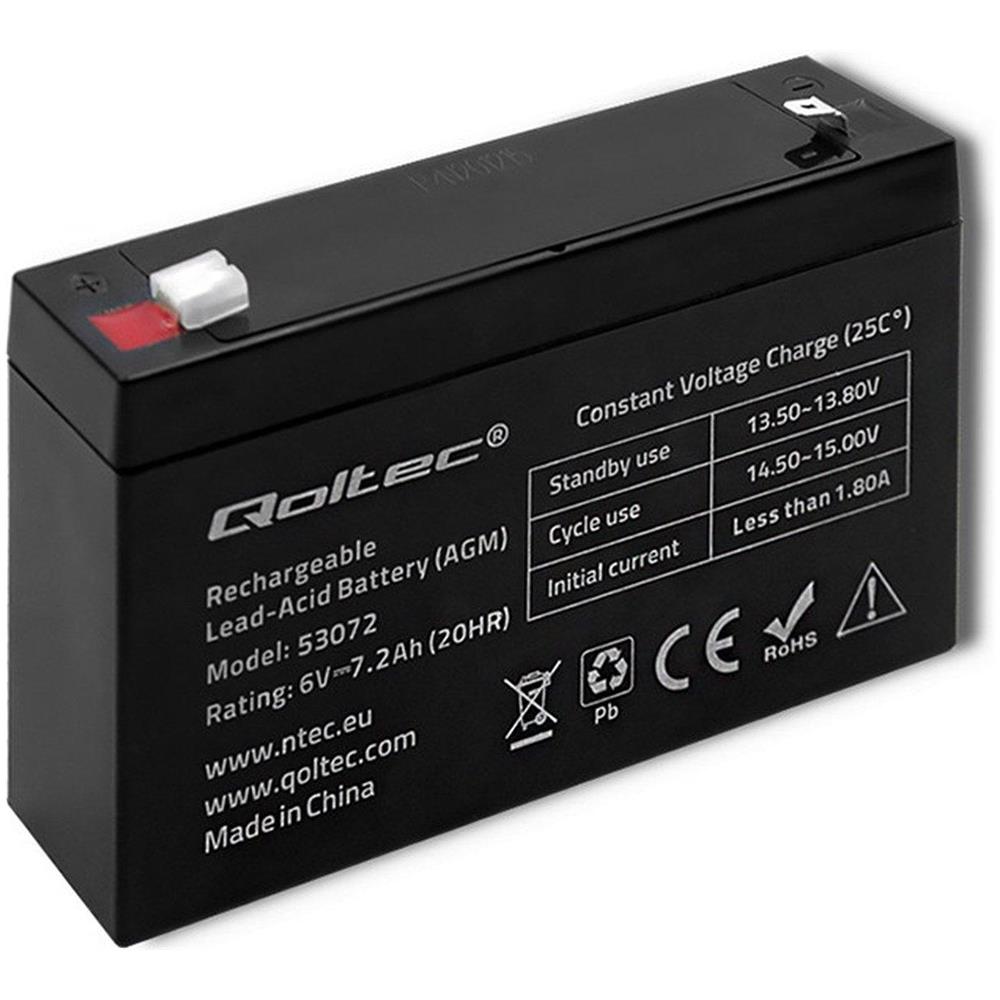 Batteria Qoltec 53072 Agm | 6v | 7.2 Ah - Foto 6