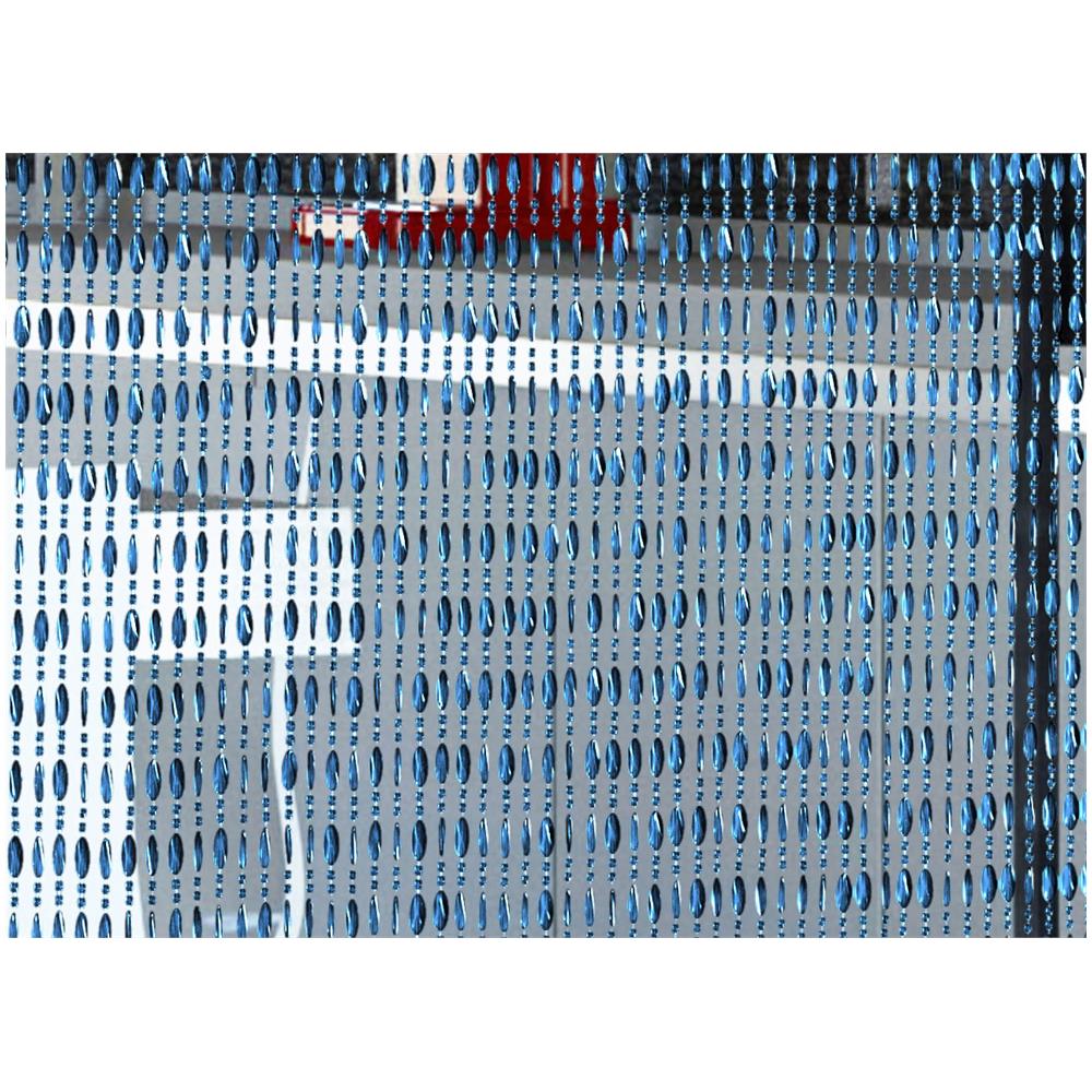 Tenda Antimosca Antirumore Catenella Perline A Caduta Pannello Porta Finestra Casa Blu 100x200 Blu - Foto 2