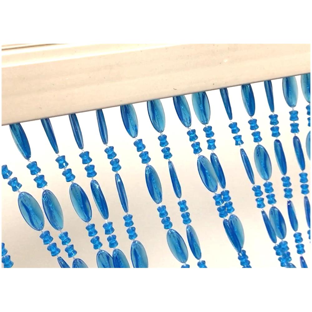 Tenda Antimosca Antirumore Catenella Perline A Caduta Pannello Porta Finestra Casa Blu 100x200 Blu - Foto 5