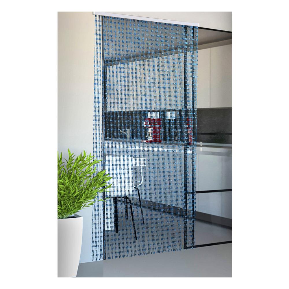 Tenda Antimosca Antirumore Catenella Perline A Caduta Pannello Porta Finestra Casa Blu 100x200 Blu - Foto 1