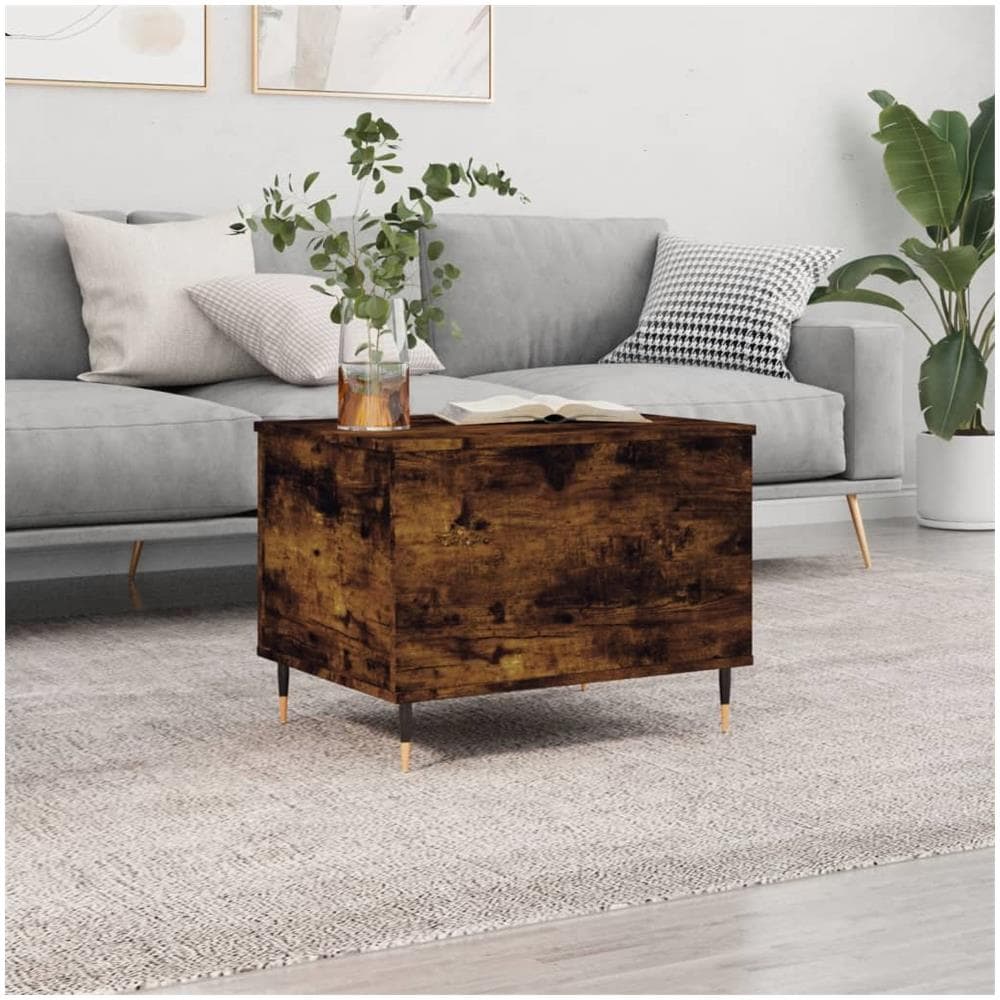Tavolino Da Salotto Rovere Fumo 60x44,5x45 Cm Legno Multistrato - Foto 1