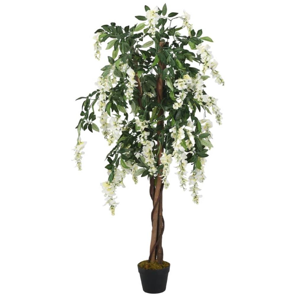 Glicine Artificiale 840 Foglie 120 Cm Verde E Bianco - Foto 1