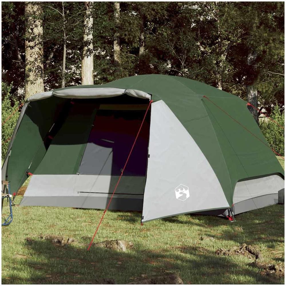Tenda da Campeggio con Portico per 4 Persone Verde Impermeabile - Foto 2