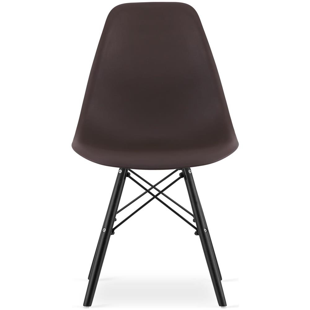 Sedia OSAKA con gambe nere e caffè, ergonomica per il soggiorno - Foto 2