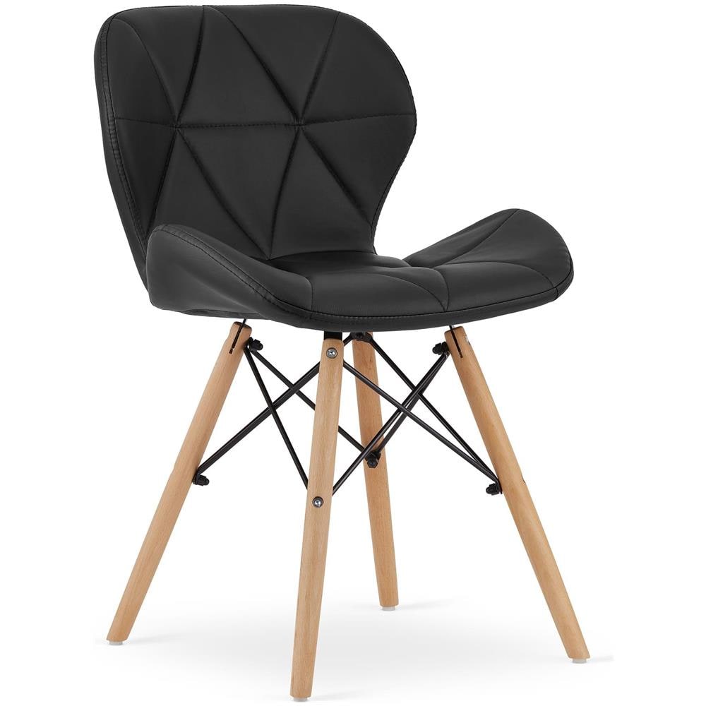 Sedia in ecopelle WAKO - Nero moderno x 3 - Foto 2