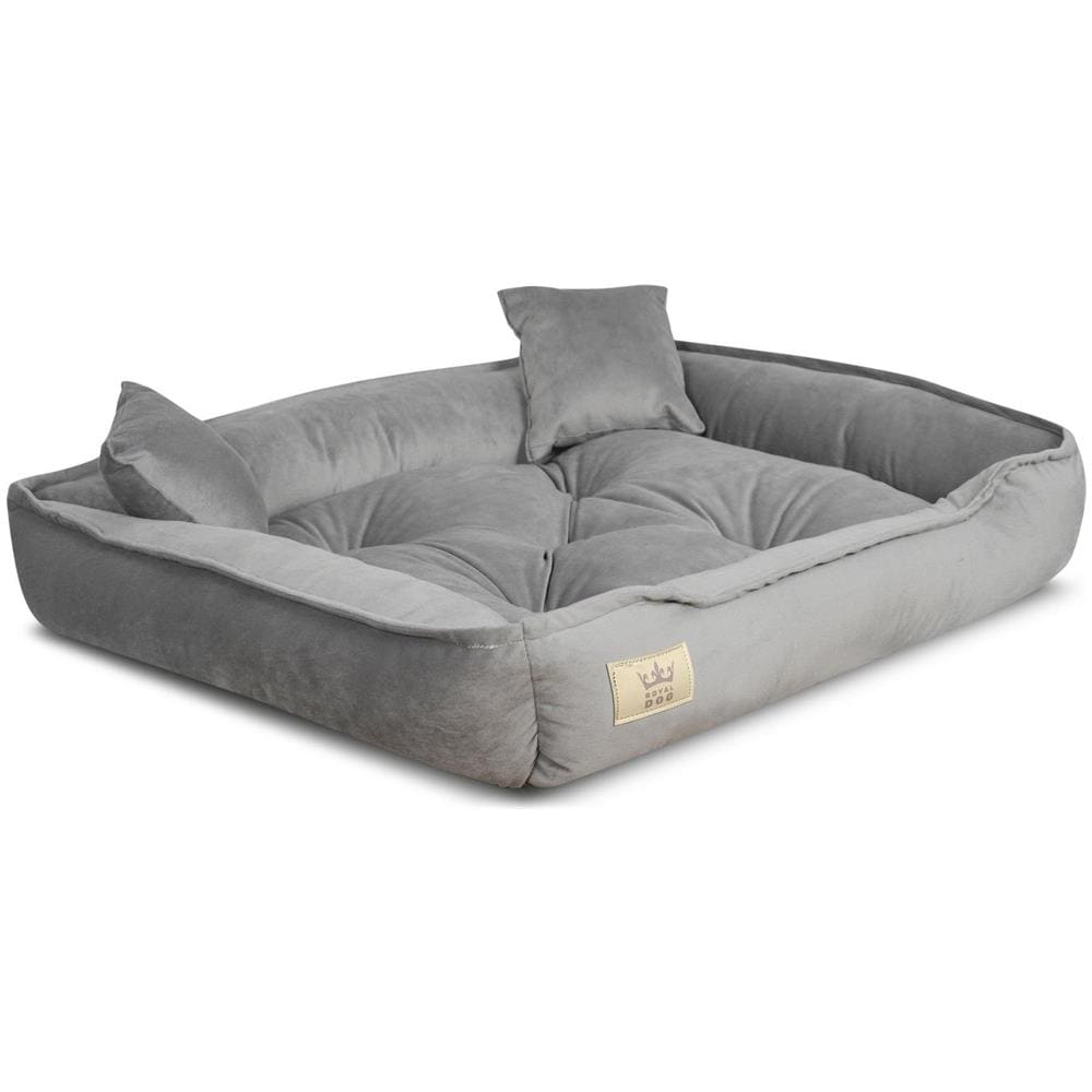 Cuccia per cani 75x65 cm in velluto grigio con cuscino impermeabile - Foto 2