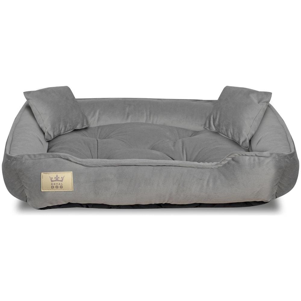 Cuccia per cani 75x65 cm in velluto grigio con cuscino impermeabile - Foto 1