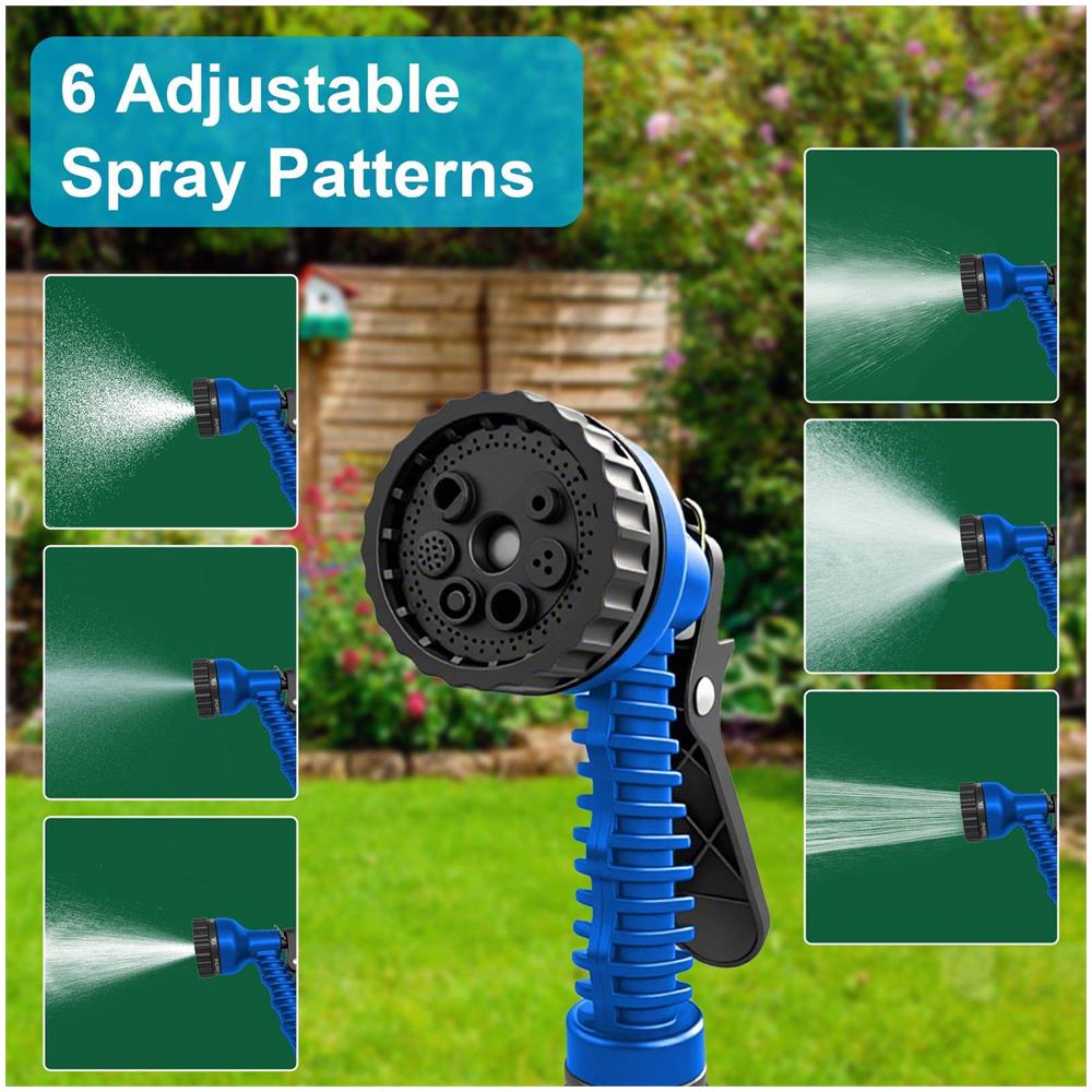 Tubo Acqua Giardino 50ft Tubo Estensibile Da Giardino Dotato Di Pistola Irrigazione 6 Modalità Di Spruzzo, Pompa Acqua Salvaspazio Leggera Resistente - Foto 2