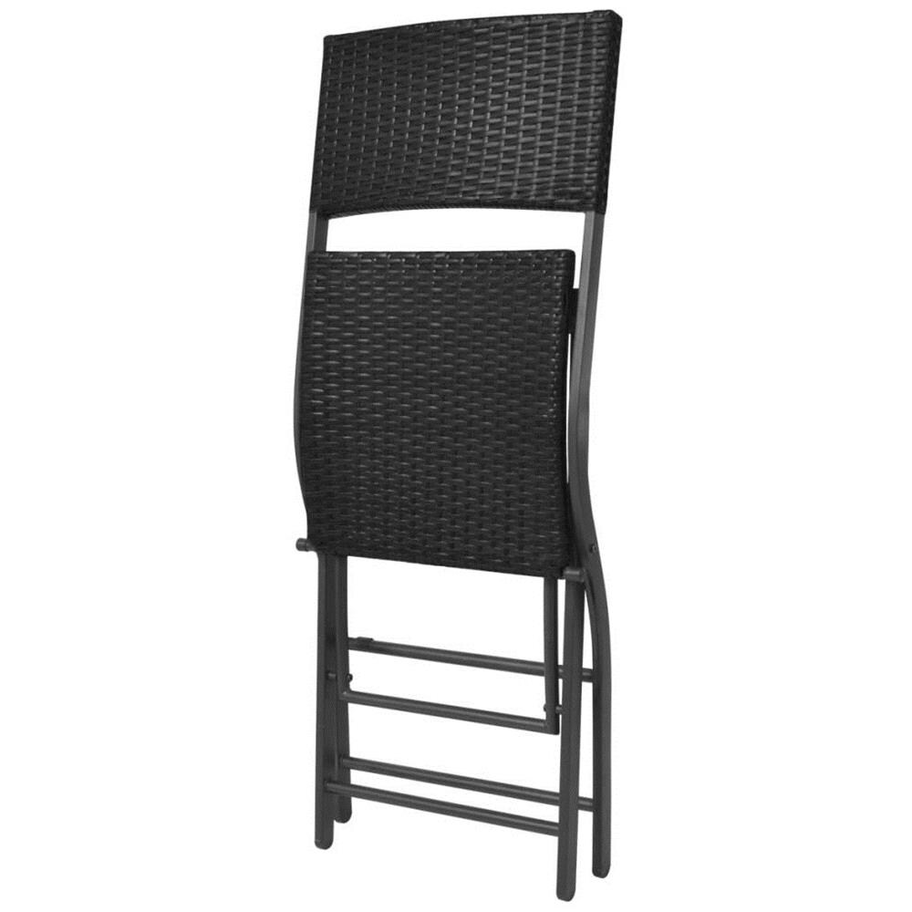 Set Mobili Da Giardino Sette Pz In Polyrattan Nero - Foto 7